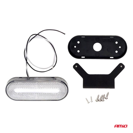 Lampa obrysowa LED OM-01-W owalna biała AMIO-02375