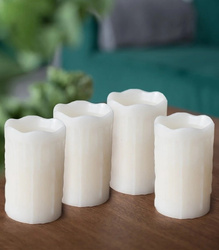 ŚWIECZKI LED ZESTAW 4 SZTUKI 12,5 CM EFEKT WOSKU DRIP WAX ZASILANIE BATERIA