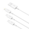 Kabel USB 3w1 Baseus Superior Series na Lightning, USB-C, micro USB 3.5A, 1.2m (biały)