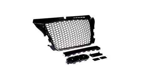 Grill sportowy Gloss Black W/O PDC AUDI A3 Facelift 2008-2012
