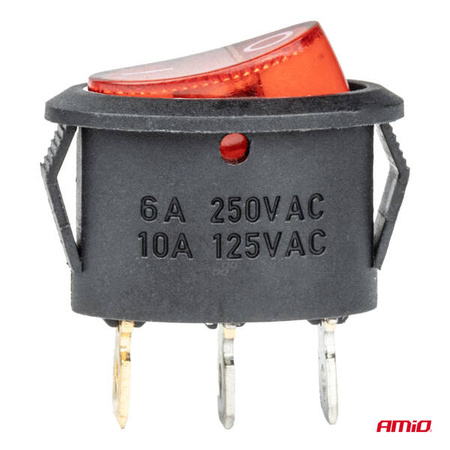 Wł?
cznik przeł?
cznik czerwonym owalny 12V 230V podświetlany BU01 AMIO-03612