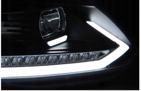 Lampy Vw Touran II 10-15 black tube drl dts led