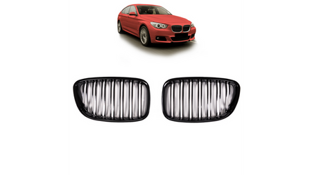 Grill sportowy podwójne żeberka Gloss Black BMW 5 F07 2013-2017