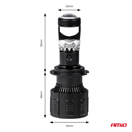 Żarówki samochodowe LED seria PL Lens H7 soczewka 6000K Canbus AMIO-03668