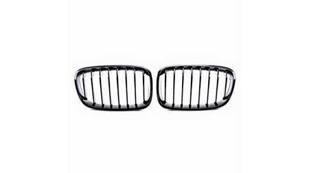 Grill sportowy pojedyncze żeberka Gloss Black  BMW 1 (F20, F21) Hatchback przed liftem 2011-2015