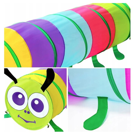 TUNEL DLA DZIECI GĄSIENICA NAMIOT TOR PRZESZKÓD SAMOROZKŁADANY TORBA DO DOMU DO OGRODU