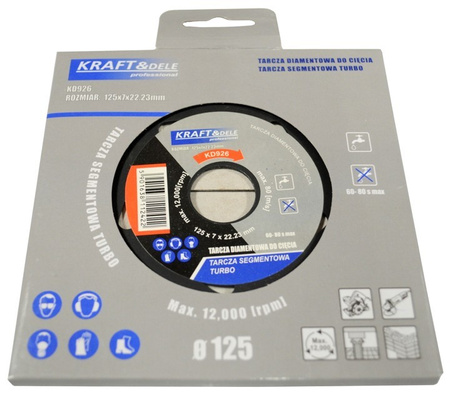 Tarcza segmentowa do cięcia 125x7x22,23 TURBO KD926