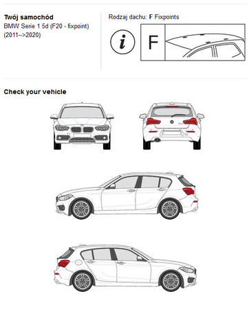 Bagażnik dachowy AIRO CRUZ BMW F20 F21