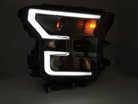 Lampy reflektory BLACK LED do Ford F150 MK13 14-17
