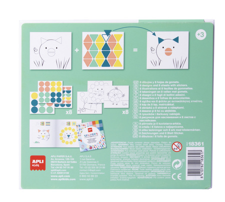 Zestaw z naklejkami geometrycznymi Apli Kids - Zwierzęta