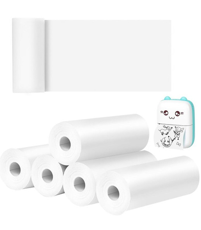 PAPIER TERMICZNY DO DRUKUSIA 5 SZT. ETYKIETY ROLKI WKŁADY DO MINI DRUKARKI APARATU 57 MM