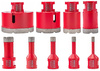 Zestaw 9 OTWORNIC Koronek 6-68 mm Otwornica Diamentowa Adapter HEX M14  RTZOD0046