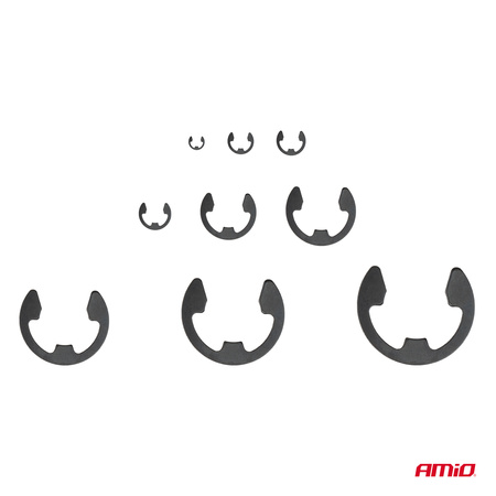 Pierścienie segera e-clip zabezpieczające wewnętrzne zestaw 300 szt. AMIO-04124