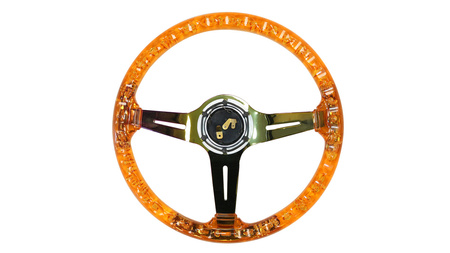 Kierownica SLIDE 350mm offset:70mm NeoChrome Acrylic Orange