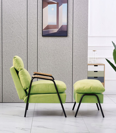 FOTEL Z PODNÓŻKIEM OSLO ROZKŁADANY REGULOWANY LEŻANKA Z PODUSZKAMI