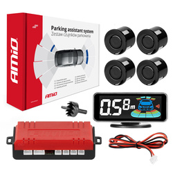 Czujniki parkowania cofania czarne LED 3D AMIO-03185