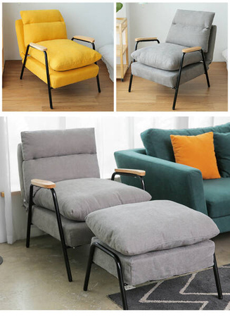 FOTEL Z PODNÓŻKIEM OSLO ROZKŁADANY REGULOWANY LEŻANKA Z PODUSZKAMI