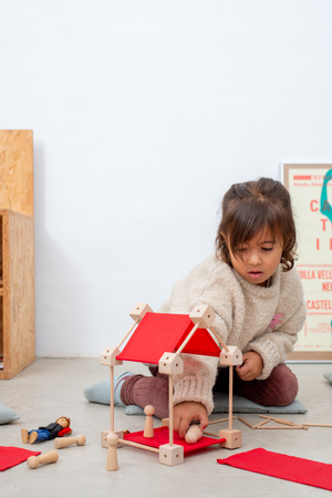 Drewniane klocki konstrukcyjne Mini Trigonos S - 42 el.