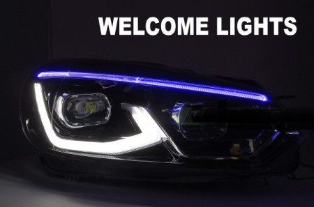 LAMPY PRZEDNIE DO VW GOLF 6 08-13 BLACK LED