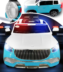 AUTO NA AKUMULATOR SUV POLICYJNE NIEBIESKIE MP3 USB BUJAK MUZYKA PILOT OTWIERANE DRZWI ŚWIATŁA LED DO ZABAWY DLA DZIECI