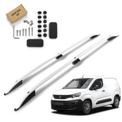 Relingi dachowe Peugeot Partner III K9 L1 | Standard 2018- Srebrny SHORT