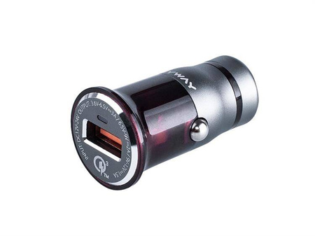 Ładowarka MYWAY 12/24V QC3.0 1x USB + kabel USB > Lightning