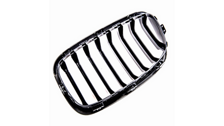 Grill sportowy pojedyncze żeberka Gloss Black  BMW 1 (F20, F21) Hatchback przed liftem 2011-2015