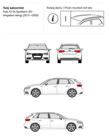 Bagażnik dachowy CRUZ S-FIX Audi A3 8V Sportback