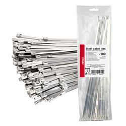 Opaski zaciskowe metalowe ze stali nierdzewnej 4.6x350mm 100 szt. AMIO-04324