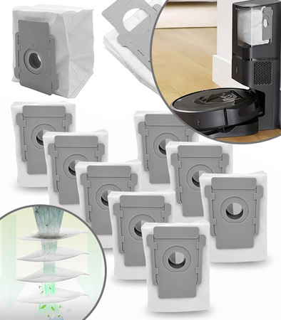 WORKI DO ROBOTA SPRZĄTAJĄCEGO 8 SZT. CZĘŚCI ZAMIENNE AKCESORIA DO STACJI OPRÓŻNIAJĄCEJ WŁÓKNO NA BRUD KURZ DO SPRZĄTANIA