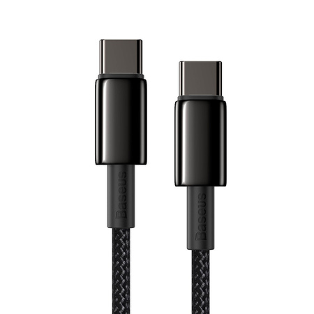 Kabel USB-C na USB-C Baseus Tungsten Gold, 100W, 1m czarny