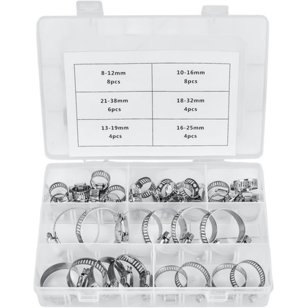 ZESTAW OPASEK ZACISKOWYCH ŚLIMAKOWYCH 34EL. KD10866