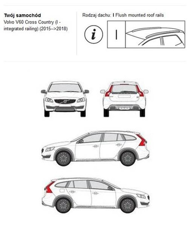 Bagażnik dachowy CRUZ AIRO FUSE Volvo V60 Estate/Cross Country