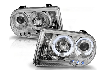 Reflektory Chrysler 300c 05- Soczewki Ringi Chrome