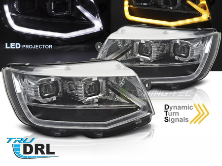 Reflektory lampy przednie VW T6 15-19 TUBE LIGHT CHROM DRL