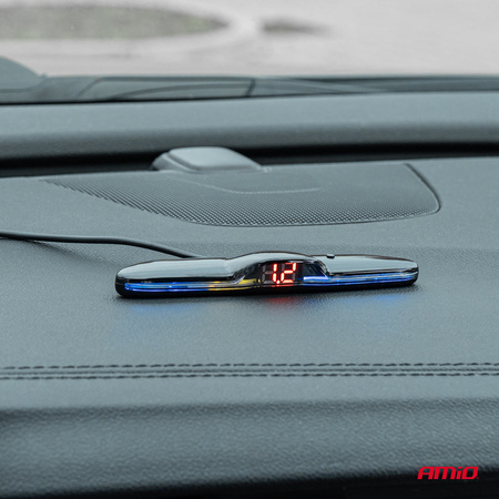 Zestaw czujników parkowania czujniki cofania MAX LED 4 sensory czarne GOLD 18 mm AMIO-02290