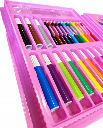 ZESTAW ARTYSTYCZNY KREDKI FARBKI DO MALOWANIA 98 SZT W WALIZCE