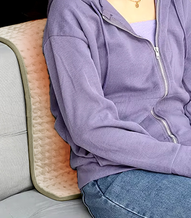 PODUSZKA MATA GRZEJĄCA ELEKTRYCZNA 60 X 30 MIĘKKA BEŻOWA 3 TRYBY GRZANIA Z TIMEREM