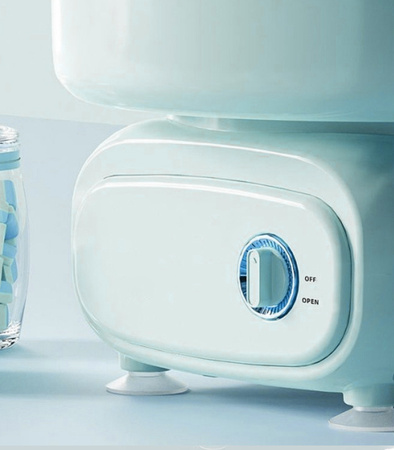 MASZYNA DO WATY CUKROWEJ NIEBIESKA URZĄDZENIE ELEKTRYCZNE DOMOWE DO ROBIENIA WATY DO ZABAWY DLA DZIECI DOROSŁYCH MIARKA PATYCZKI MIESZADŁO NA PRZYJĘCIA IMPREZY