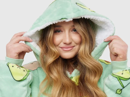 BLUZOKOC AWOKADO PONCZO BLUZA Z KAPTUREM KIESZEŃ KANGUR POLAR OVERSIZE 100% POLIESTER DLA MŁODZIEŻY DOROSŁYCH