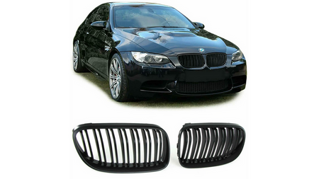 Grill sportowy podwójne żeberka Gloss Black BMW 3 E92 E93 Facelift 2010-2013