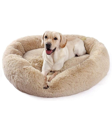LEGOWISKO DLA PSA KOTA 80 CM DUŻE OKRĄGŁE PLUSZOWE MIĘKKIE POSŁANIE DLA ZWIERZĄT ROZMIAR L