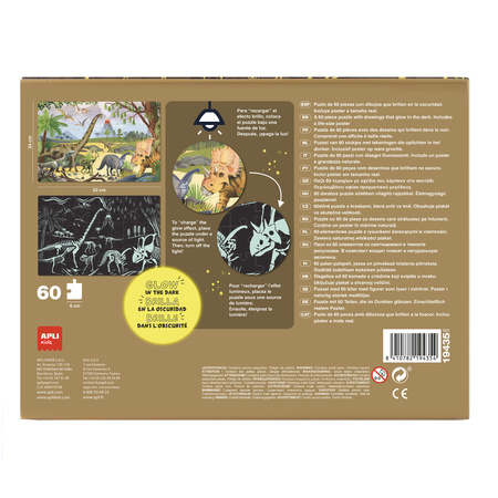 Puzzle świecące w ciemności Apli Kids - Dinozaury 4+