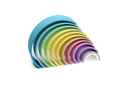 DENA Duża Silikonowa Tęcza Pastel - 12 elementów