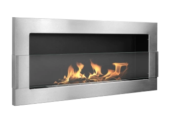 Biokominek wiszący z szybą 900x400 Inox