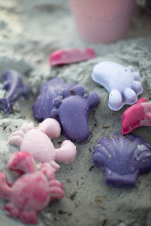 Silikonowe Foremki do piasku 4 szt. Scrunch - Purpurowy