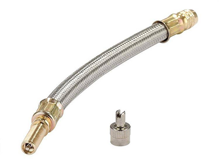Przedłużka do pompowania koła - bliźniaka, 180 mm, metalowy oplot