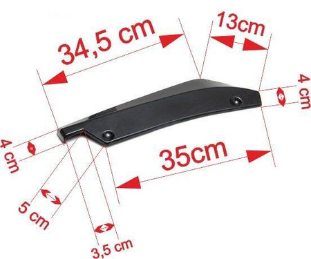 Uniwersalne lotki dokładki tylnego zderzaka Black 38,5CM