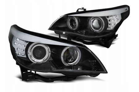 Lampy Xenon black ringi led do BMW E60 e61 05-07