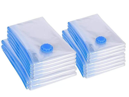 WORKI PRÓŻNIOWE NA UBRANIA 110 x 110 Z POMPKĄ W ZESTAWIE 12 SZT. HERMETYCZNE WIELORAZOWE